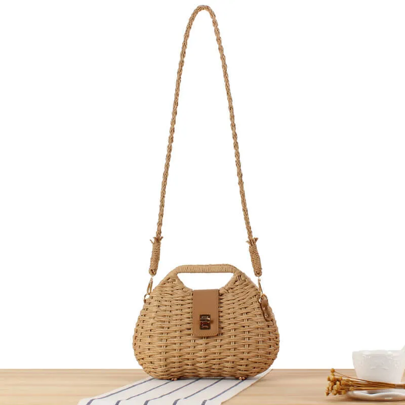 Summer Paper Straw Crossbody Bag-Showtown