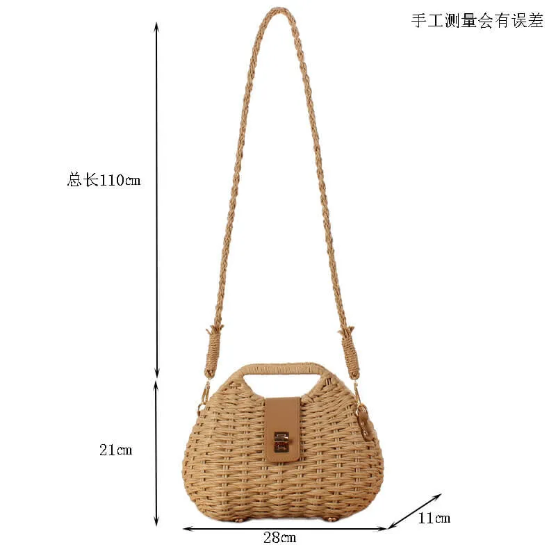 Summer Paper Straw Crossbody Bag-Showtown