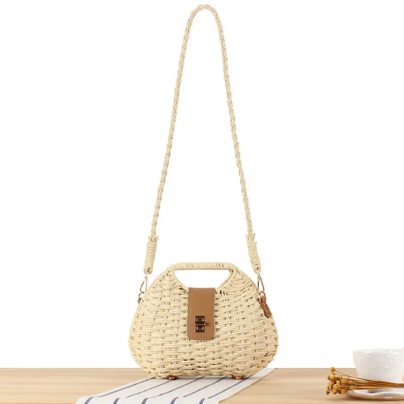 Summer Paper Straw Crossbody Bag-Showtown