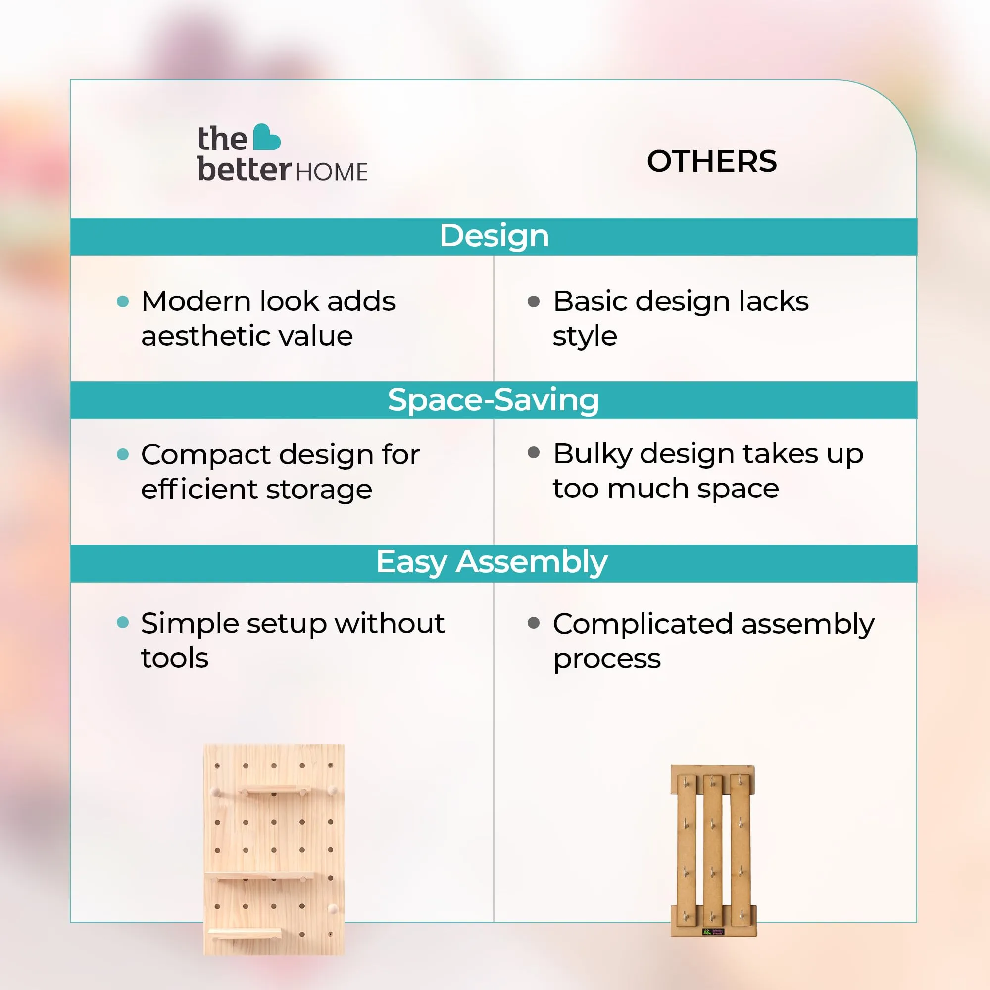 The Better Home Pinewood Pegboard Wall Organizer(24 * 16Inch) Wooden Shelf for Wall | Wall Shelf for Living Room, Office, Bedroom | Wall Hanging Shelf | Wooden Key Holder for Wall | Storage Organizer