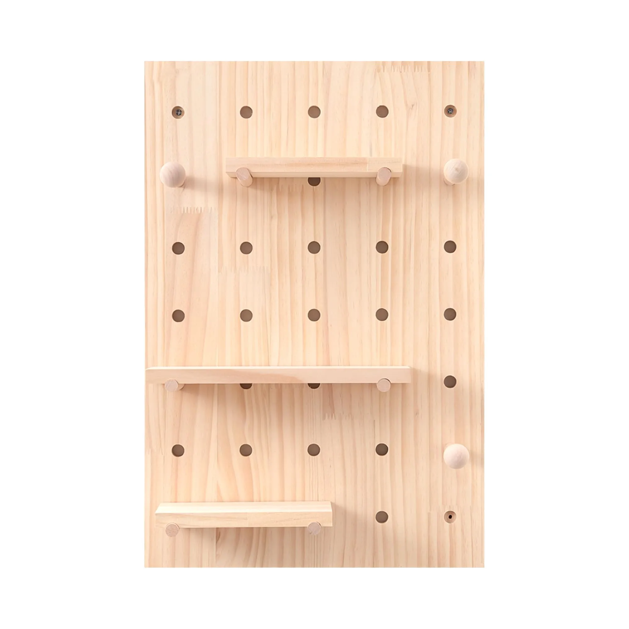 The Better Home Pinewood Pegboard Wall Organizer(24 * 16Inch) Wooden Shelf for Wall | Wall Shelf for Living Room, Office, Bedroom | Wall Hanging Shelf | Wooden Key Holder for Wall | Storage Organizer