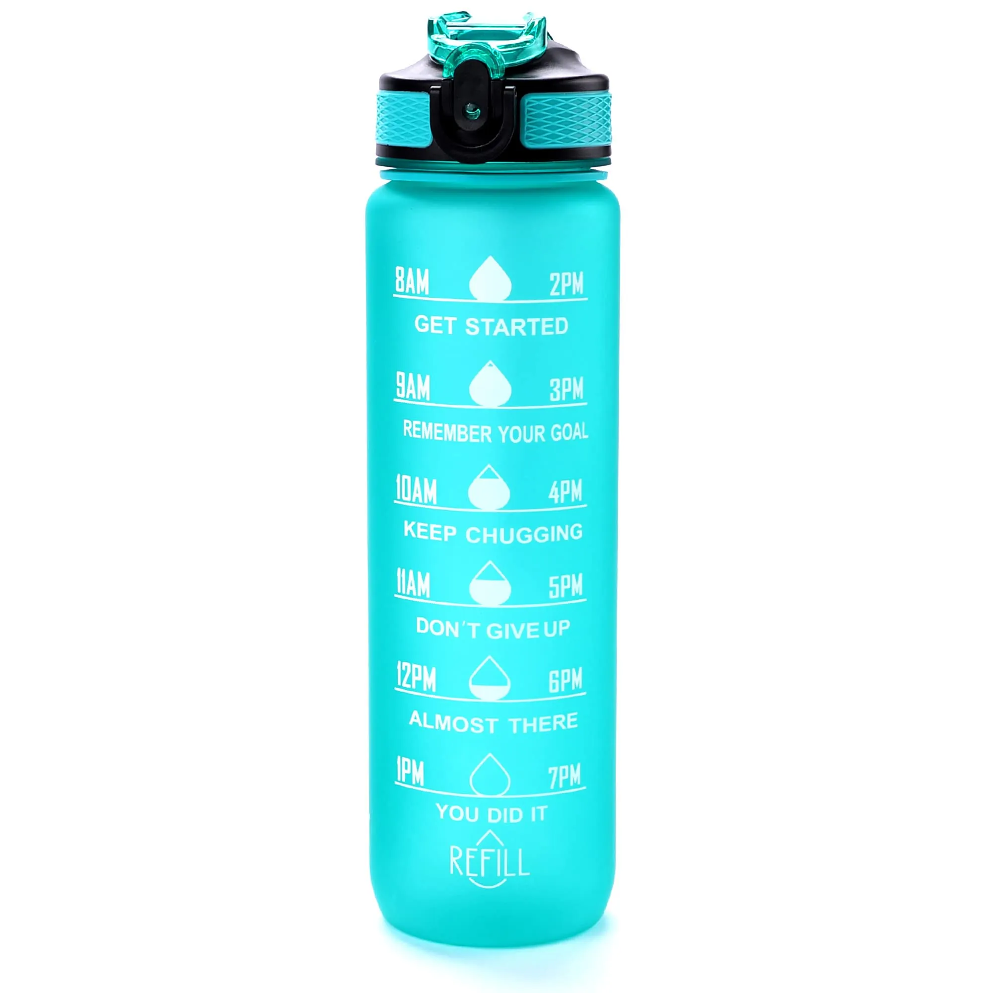 The Better Home Sipper Water Bottle For Adults 1 Litre | Motivational Gym Water Bottle 1  Litre with Measurements | Sports Water Bottle | Unbreakable Sipper Bottle (Light Blue)