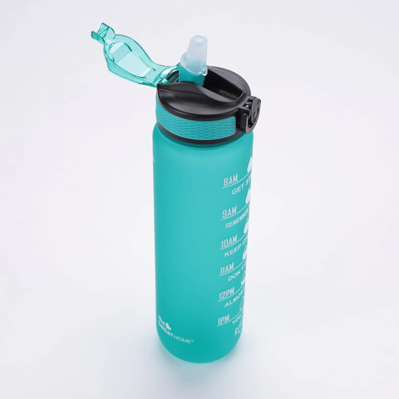 The Better Home Sipper Water Bottle For Adults 1 Litre | Motivational Gym Water Bottle 1  Litre with Measurements | Sports Water Bottle | Unbreakable Sipper Bottle (Light Blue)