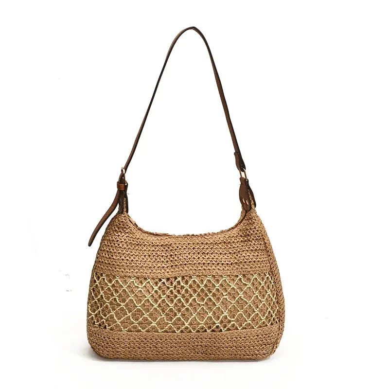UAKISS  -   Straw Crossbody Bags for Women 2024 Korean Fashion Summer Shoulder Bags Lady Handbags and Purses Weave Beach Bag