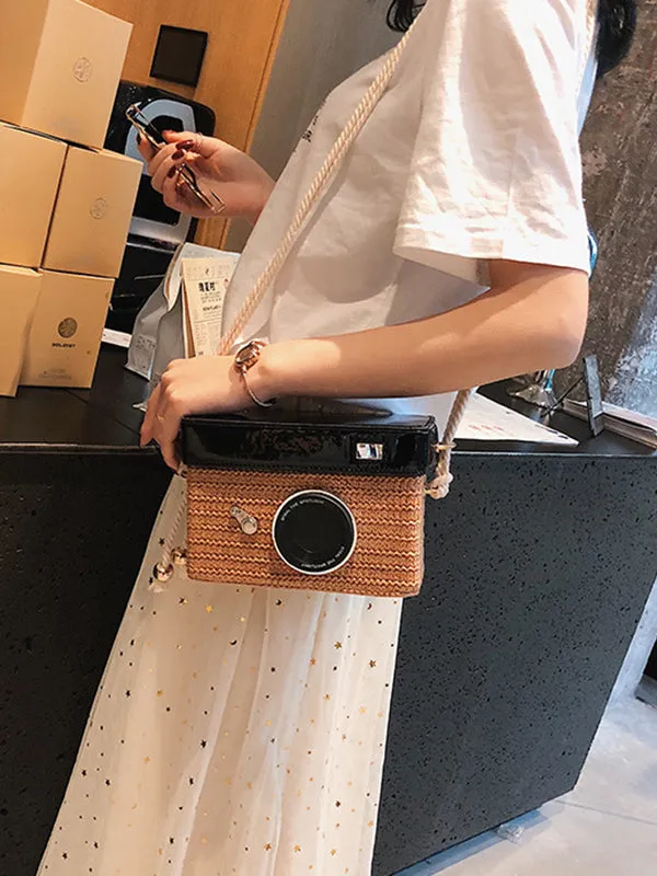 Urban Straw Weave Shoulder Bag