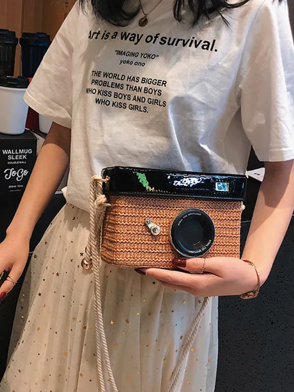 Urban Straw Weave Shoulder Bag