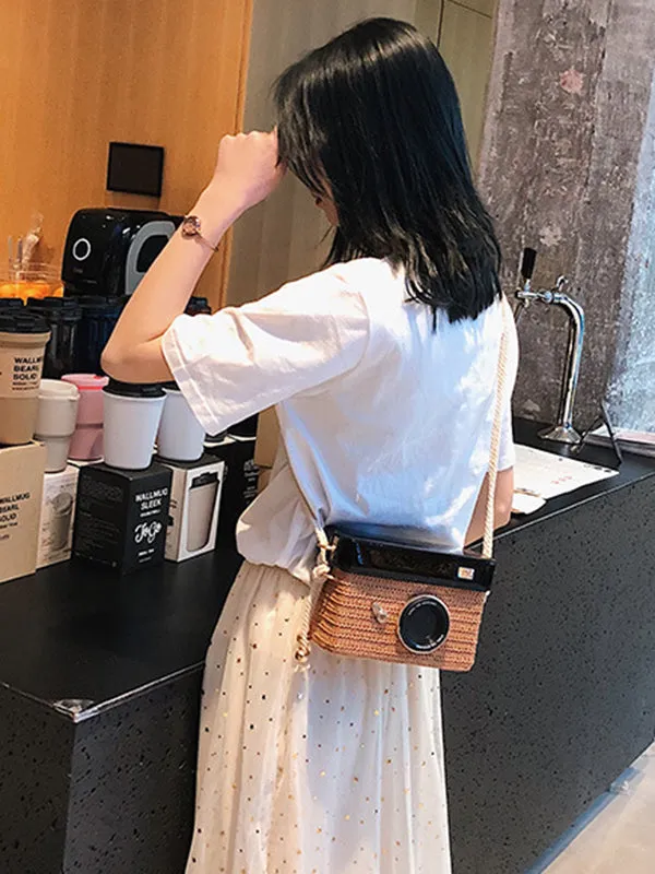 Urban Straw Weave Shoulder Bag