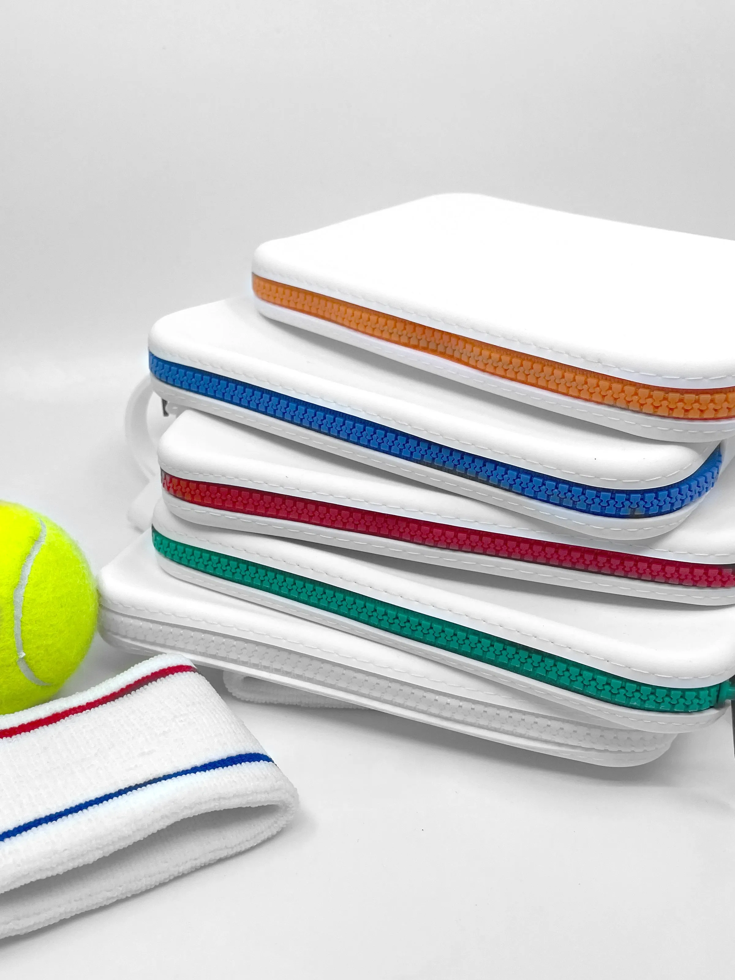 White Clutch with Yellow Zip