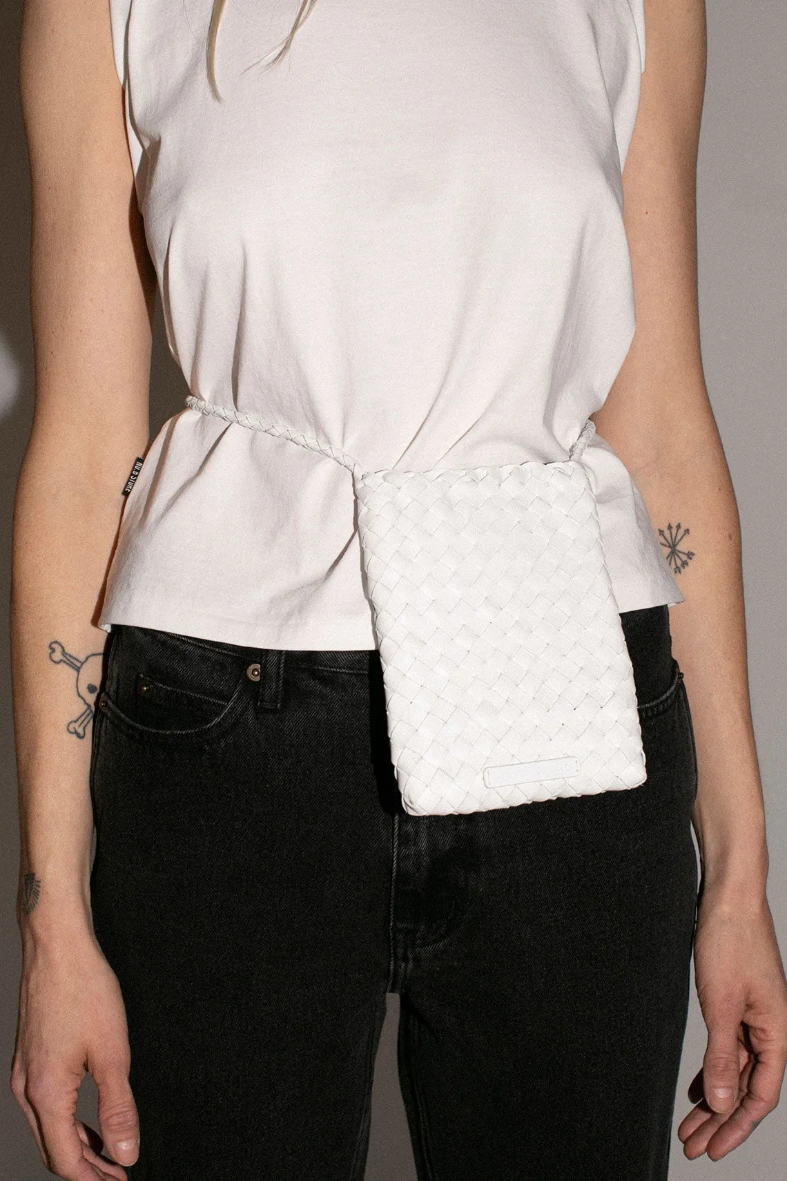 White Grace Woven Crossbody