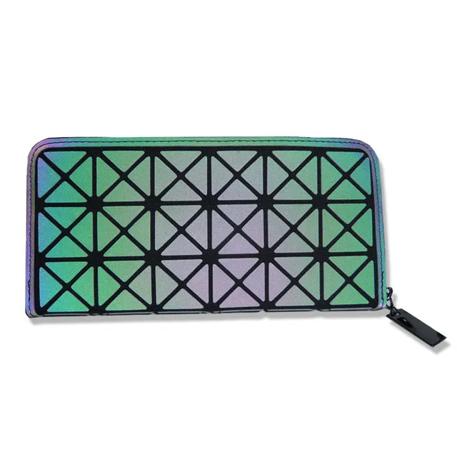 Women's Geometric Lattice Luminous Wallet