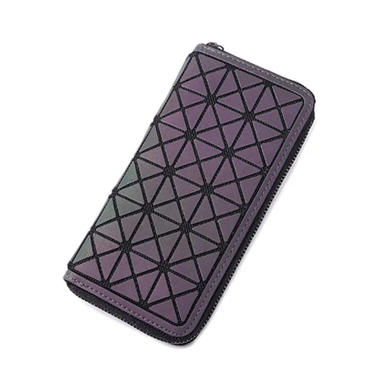 Women's Geometric Lattice Luminous Wallet